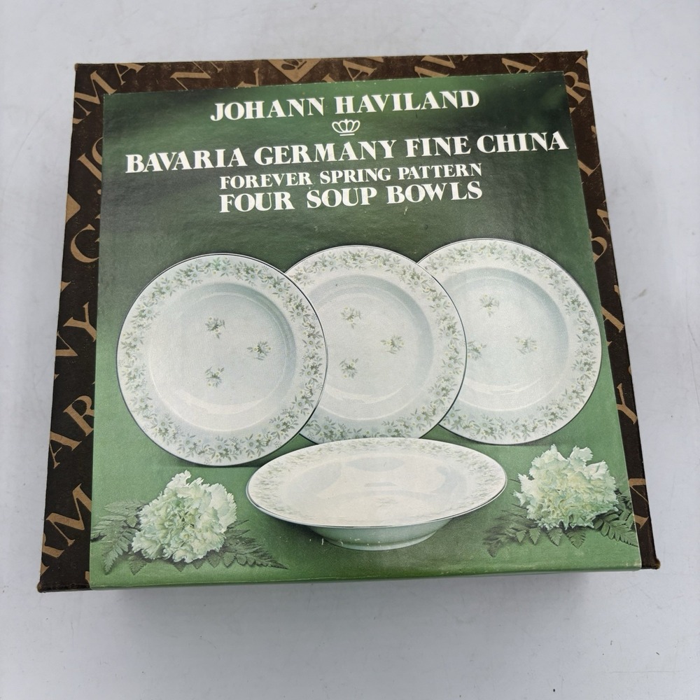 Johann Haviland Soup Cereal Bowls Germany Fine China Forever Spring Box Set of 4